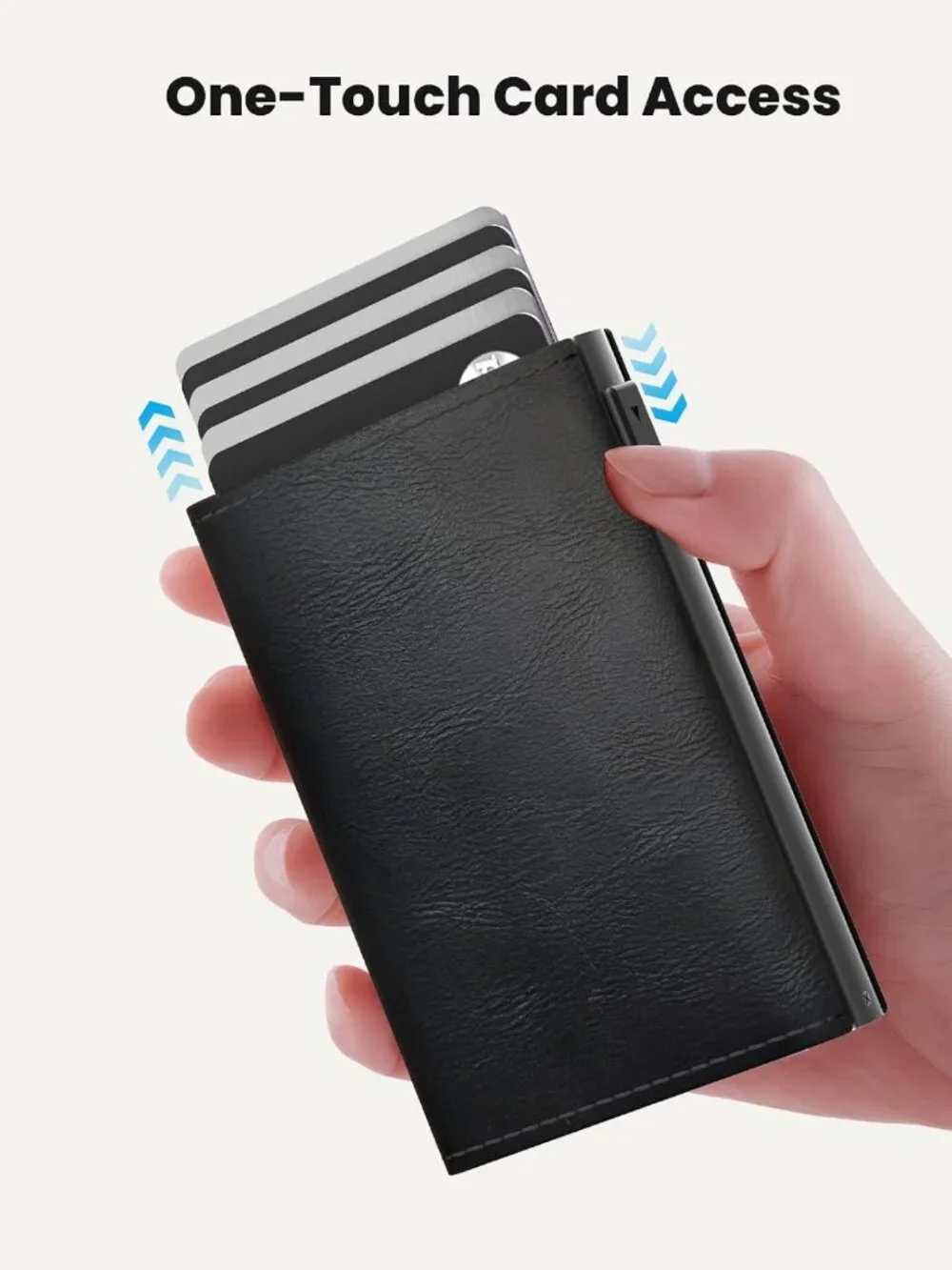 Slim Minimalist Wallet for Men - RFID Blocking, ID Window, Cash Slot, Front